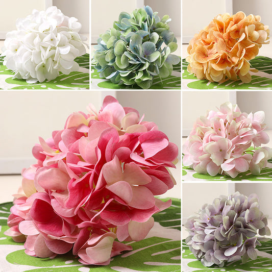 Realistic 3D Hydrangea Flower Head -  Quality Silk Fabric, Multi-Color Options for Wedding Decor, DIY Crafting, and Home Decoration