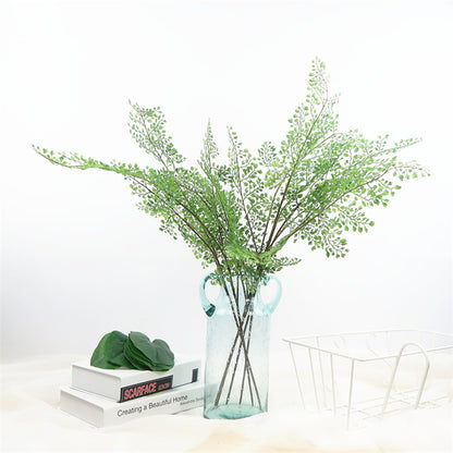 Nordic-Inspired Realistic Long-Stemmed Black Bone Fern Plant for Living Room Décor - Perfect Faux Floral Arrangement with Grass Accents