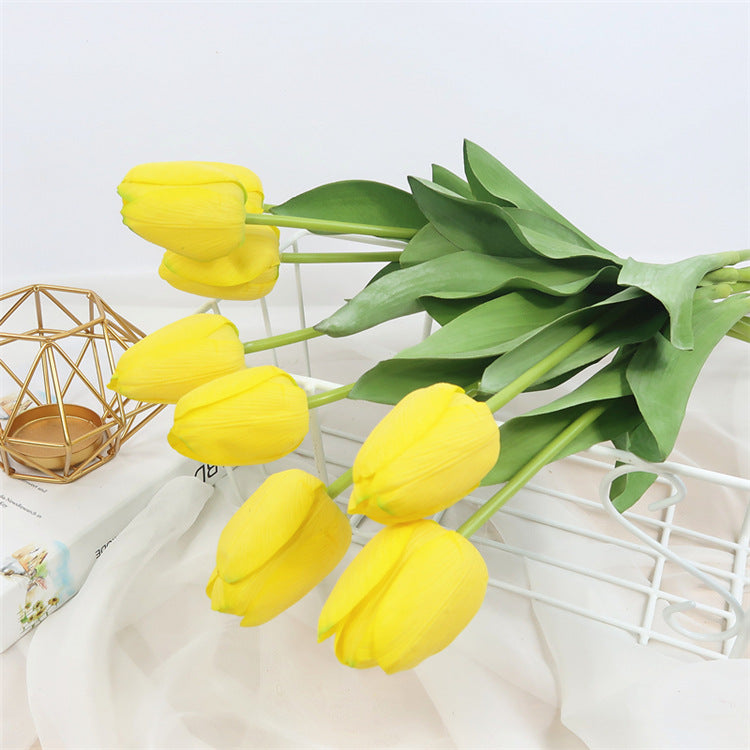 Realistic Touch Moisture-Proof Single Stem Artificial Tulip - Perfect for Home Decor, Dining Table Centerpieces, and Wedding Floral Arrangements