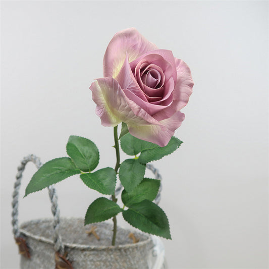 Luxury Touch Moisturizing Rose Single Stem Decoration - Elegant Diana Minimalist Fresh Desktop Ornament for Weddings & Floral Arrangements