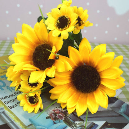 Realistic Sunflower Decorative Faux Flowers for Home Décor – Perfect for Weddings and Events – Vibrant Artificial Sunflower Plants