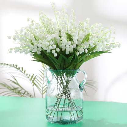 Elegant Artificial Lily of the Valley Wedding Bouquet and Bell Flower Wind Chime for Rustic Celebrations - Perfect for Bride’s Floral Decor and Home Accents