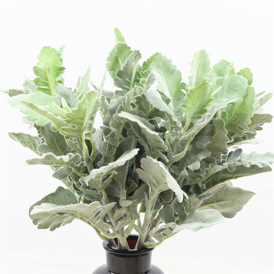 Realistic Silver Leaf Daisy Decorative Green Plant - Perfect for Living Room, Dining Table, Wedding Floral Arrangements, and Indoor Soft Decoration