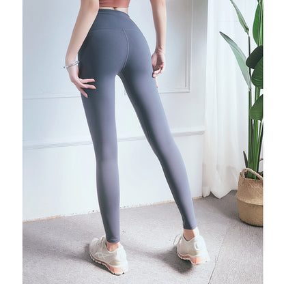 High Waisted Yoga Pants for Women Peach Shaped Butt Lift Tummy Control and Pure Color Workout Leggings for Running and Fitness