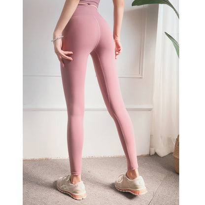 High Waisted Yoga Pants for Women Peach Shaped Butt Lift Tummy Control and Pure Color Workout Leggings for Running and Fitness