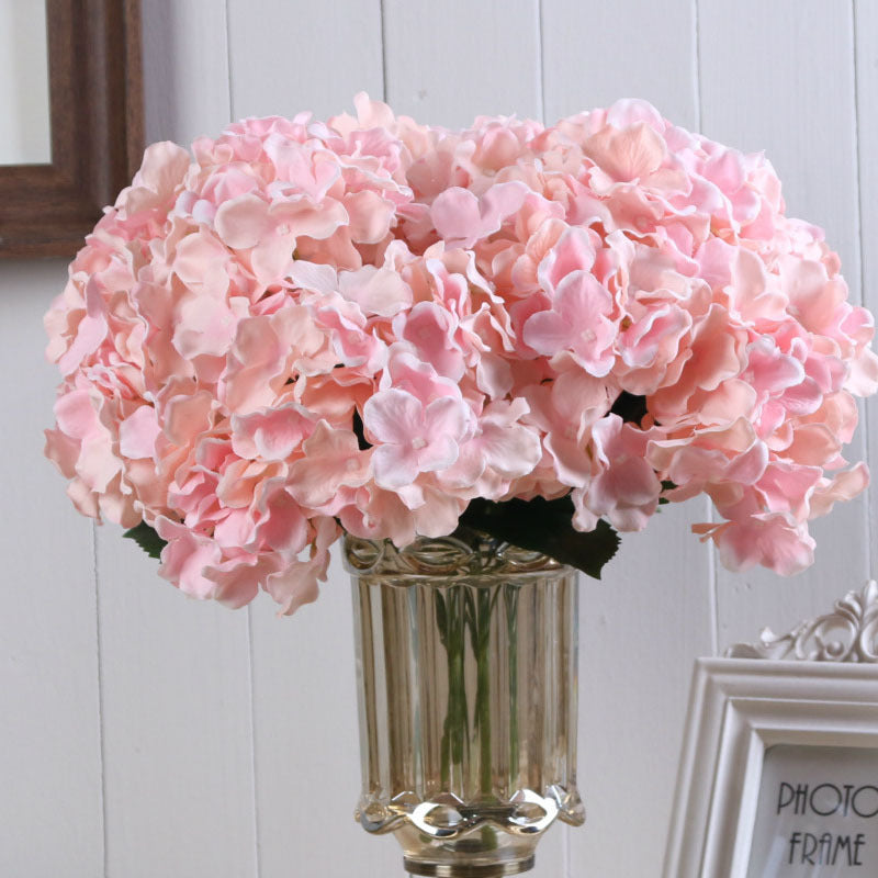 Realistic Artificial Wedding Floral Arrangement - 5-Head Large French Hydrangea Bouquet for Table Decor and Wedding Props