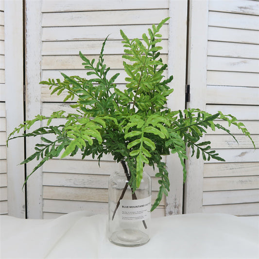 Realistic Green Leaf Single Stem Silver Veined Fern Water Roland Soft Touch Plant Wall Décor – Perfect for Home Decoration, Floral Arrangements, and Creative Interior Design