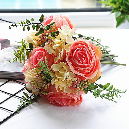 Stunning Faux Rose Bouquet - Elegant Artificial English Roses for Wedding Décor, Home Styling, and Photography Props