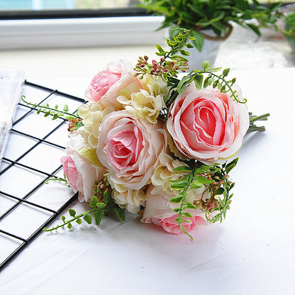 Stunning Faux Rose Bouquet - Elegant Artificial English Roses for Wedding Décor, Home Styling, and Photography Props