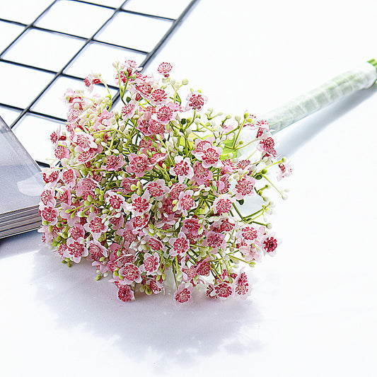 Vibrant Colorful Baby's Breath Bridal Bouquet - Realistic Faux Floral Arrangement for Weddings and Home Decor