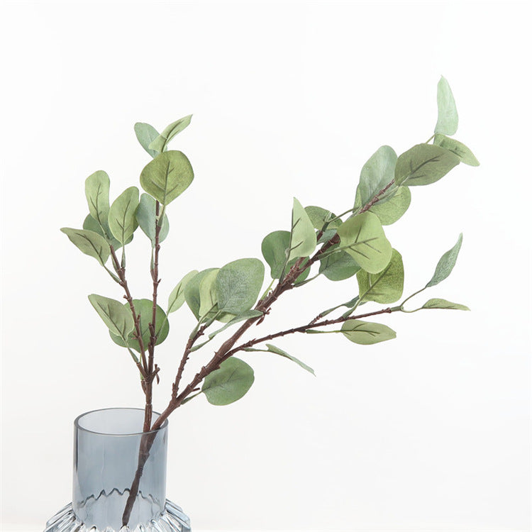 Realistic Single Stem Eucalyptus Money Leaves - Scandinavian Style Faux Plants for Home Decor and Outdoor Arrangements, Perfect for Plant Walls