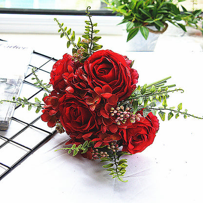 Stunning Faux Rose Bouquet - Elegant Artificial English Roses for Wedding Décor, Home Styling, and Photography Props