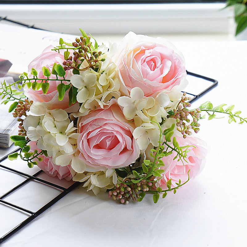 Stunning Faux Rose Bouquet - Elegant Artificial English Roses for Wedding Décor, Home Styling, and Photography Props