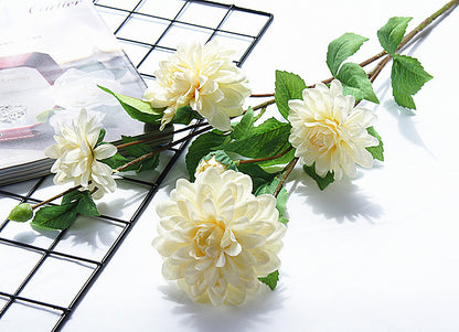 Realistic Artificial Dahlia Flowers - Long-Stemmed Chrysanthemum Decor for Home, Hotels & Wedding Photography - Perfect for Events & Interior Design