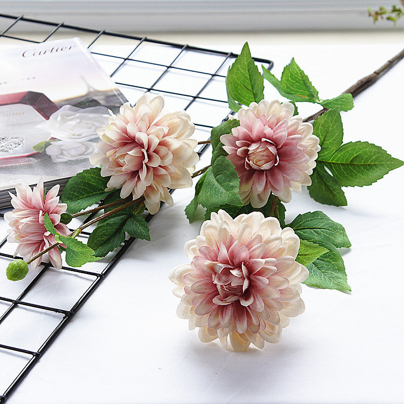 Realistic Artificial Dahlia Flowers - Long-Stemmed Chrysanthemum Decor for Home, Hotels & Wedding Photography - Perfect for Events & Interior Design