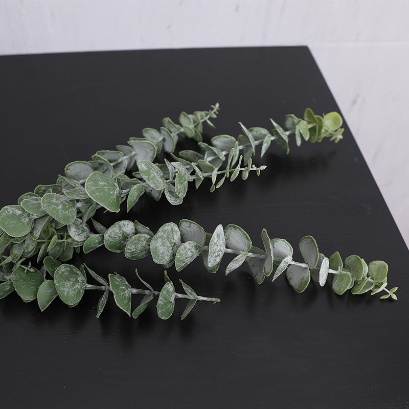 Realistic 5-Branch Soft Plastic Eucalyptus Money Leaves - Perfect for Wedding and Home Décor - Lifelike Artificial Greenery