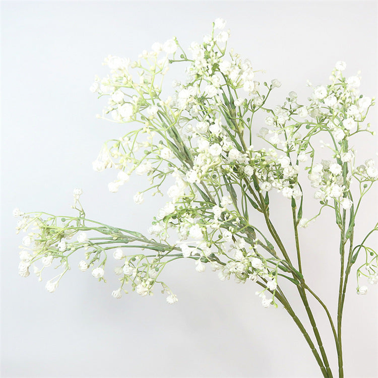 Chic and Lifelike Single Stem Baby's Breath Floral Arrangement | Perfect for Living Room, Dining Table, and Bedroom Decor | Beautiful Artificial Flowers for Any Space