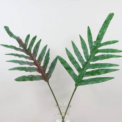 Realistic Minimalist Faux Green Plant with Single Branch Gold-Pointed Leaves - Perfect for Home and Restaurant Décor, Soft Furnishing, and Floral Arrangements