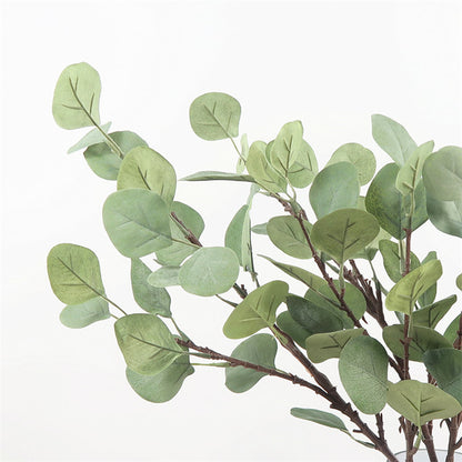 Realistic Single Stem Eucalyptus Money Leaves - Scandinavian Style Faux Plants for Home Decor and Outdoor Arrangements, Perfect for Plant Walls