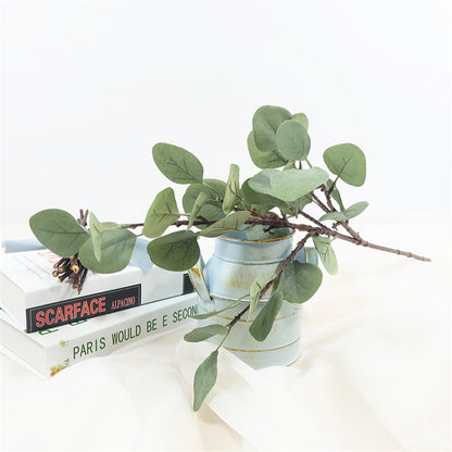 Realistic Single Stem Eucalyptus Money Leaves - Scandinavian Style Faux Plants for Home Decor and Outdoor Arrangements, Perfect for Plant Walls