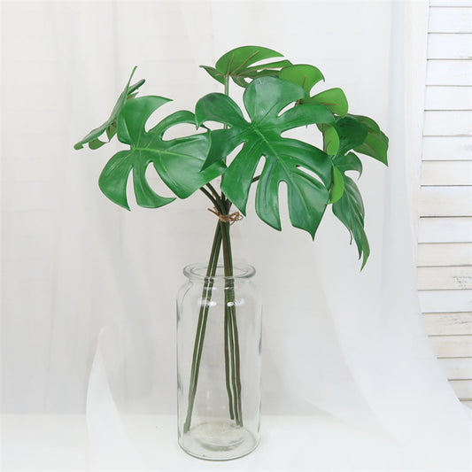 Realistic Nordic Style Monstera Leaf Decorative Green Plant for Living Room and Office - Perfect for Floral Arrangements and Home Decor