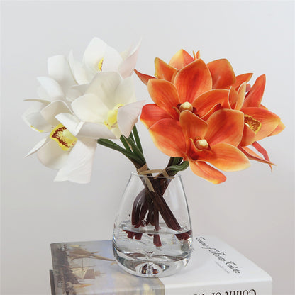 Quality Touch Orchid Bouquet - Realistic Artificial Flower Arrangement for Elegant Table Decor, Bathroom Decorations, and Stunning Event Centerpieces