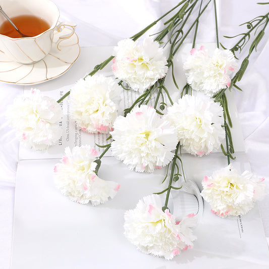 Luxurious Faux Carnation Flowers - High-Quality Silk Dianthus for Stunning Mother's Day Gifts and Elegant Home Décor Accents