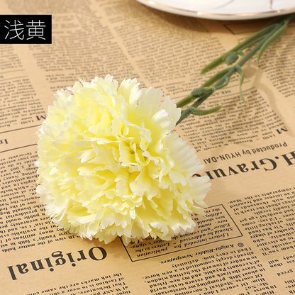 Realistic High-Quality Silk Carnation Bouquet - Elegant Faux Flowers for Mother's Day Gift and Home Decoration