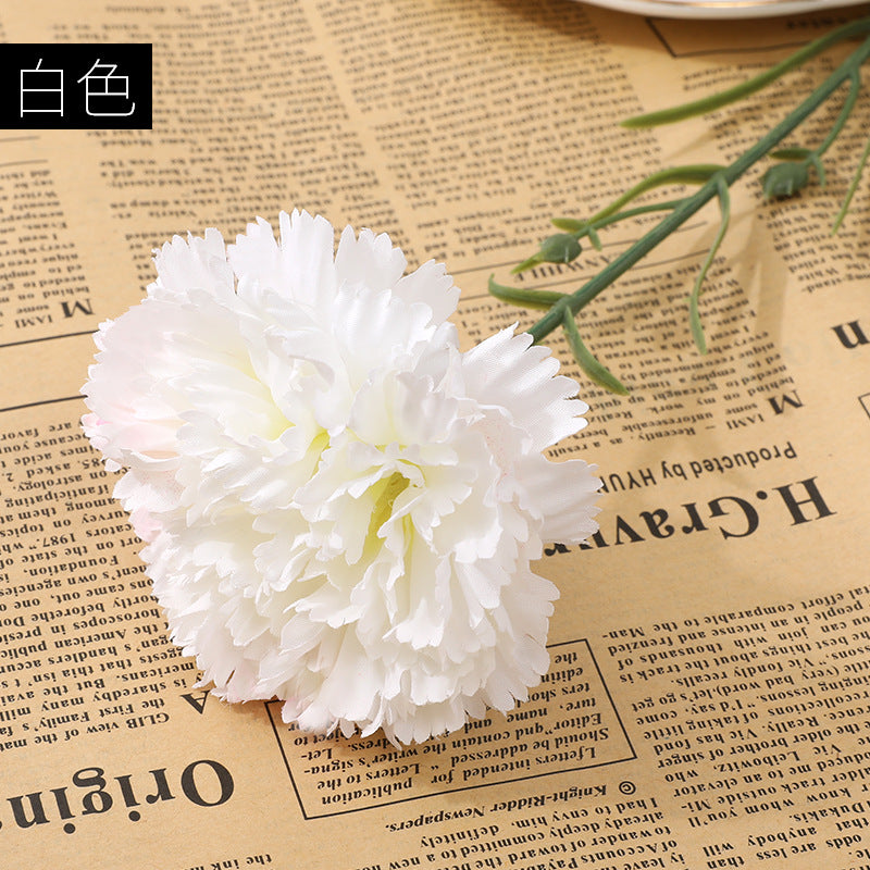 Realistic High-Quality Silk Carnation Bouquet - Elegant Faux Flowers for Mother's Day Gift and Home Decoration