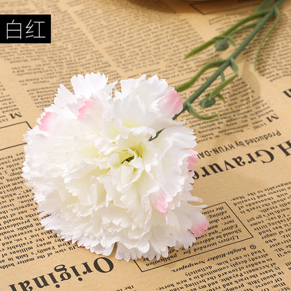 Realistic High-Quality Silk Carnation Bouquet - Elegant Faux Flowers for Mother's Day Gift and Home Decoration