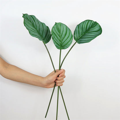 Realistic Scandinavian Style Green Leaf Faux Apple and Bamboo Plant Decor - Perfect for Home, Windows, and Event Styling