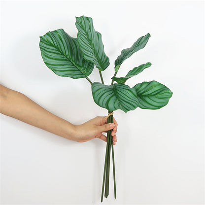 Realistic Scandinavian Style Green Leaf Faux Apple and Bamboo Plant Decor - Perfect for Home, Windows, and Event Styling