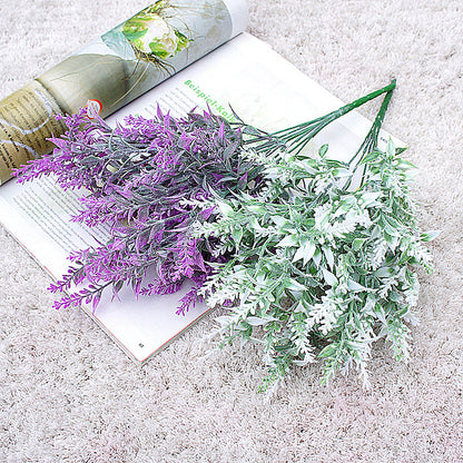 Realistic Lavender Faux Flowers Bunch - 7 Branches with 35 Sprigs | Perfect for Home Decor, Soft Furnishings, Scenic Landscapes, Wedding Celebrations, and Photography Props