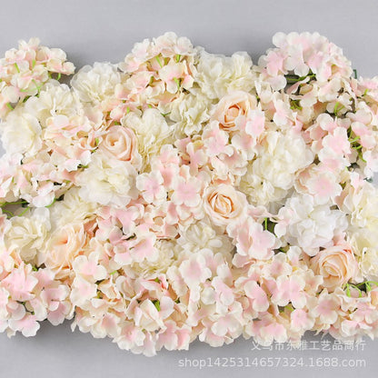 Realistic Artificial Flower Wall with Faux Roses & Hydrangeas - Perfect for Wedding Decorations, Window Displays, and Photoshoot Backdrops