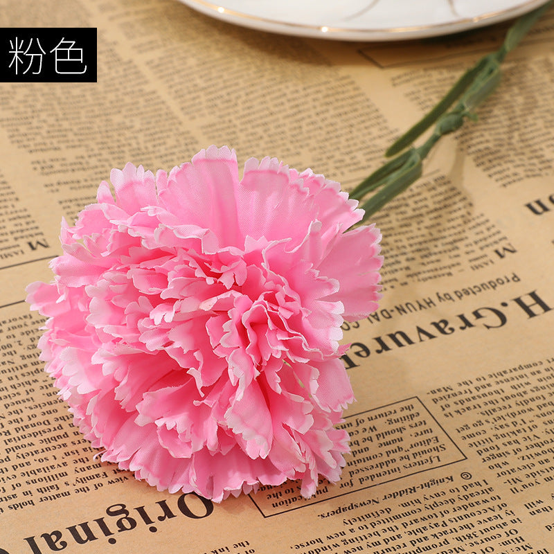 Realistic High-Quality Silk Carnation Bouquet - Elegant Faux Flowers for Mother's Day Gift and Home Decoration