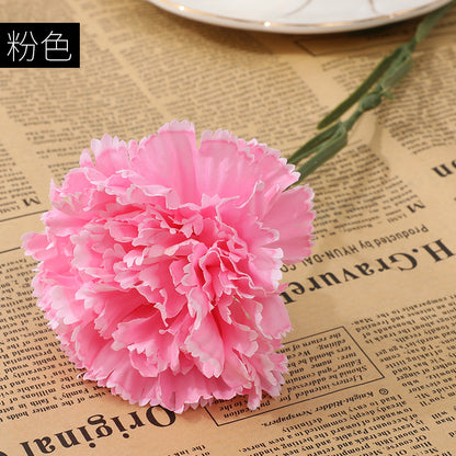 Realistic High-Quality Silk Carnation Bouquet - Elegant Faux Flowers for Mother's Day Gift and Home Decoration