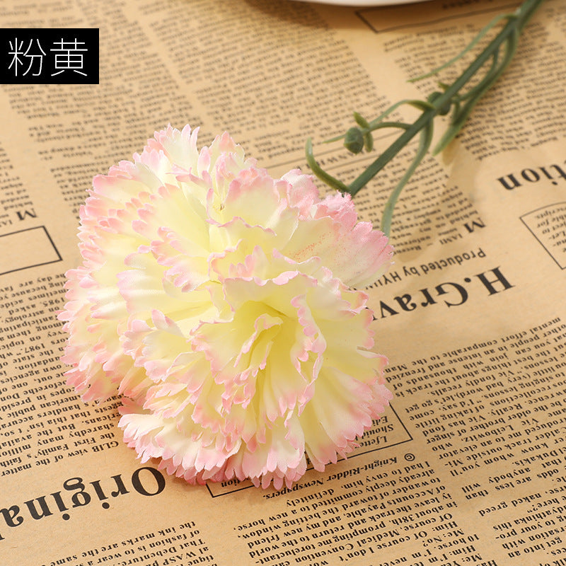 Realistic High-Quality Silk Carnation Bouquet - Elegant Faux Flowers for Mother's Day Gift and Home Decoration