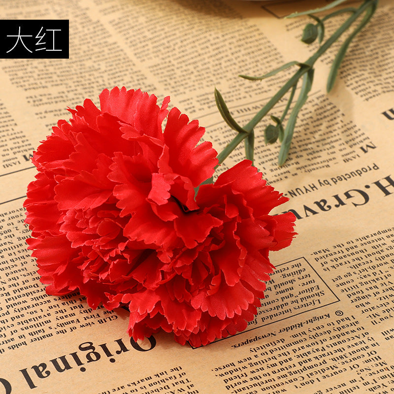 Realistic High-Quality Silk Carnation Bouquet - Elegant Faux Flowers for Mother's Day Gift and Home Decoration