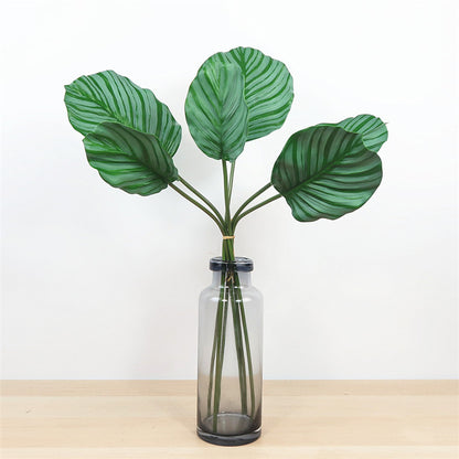 Realistic Scandinavian Style Green Leaf Faux Apple and Bamboo Plant Decor - Perfect for Home, Windows, and Event Styling