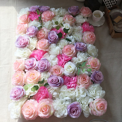 Realistic Artificial Flower Wall with Faux Roses & Hydrangeas - Perfect for Wedding Decorations, Window Displays, and Photoshoot Backdrops