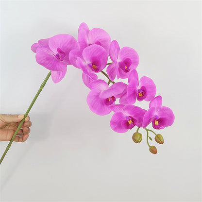 High-Quality Artificial 9-Head Orchid - Ultra-Realistic Feel for Stunning Nordic Table Centerpieces and Wedding Decor