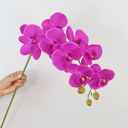 High-Quality Artificial 9-Head Orchid - Ultra-Realistic Feel for Stunning Nordic Table Centerpieces and Wedding Decor