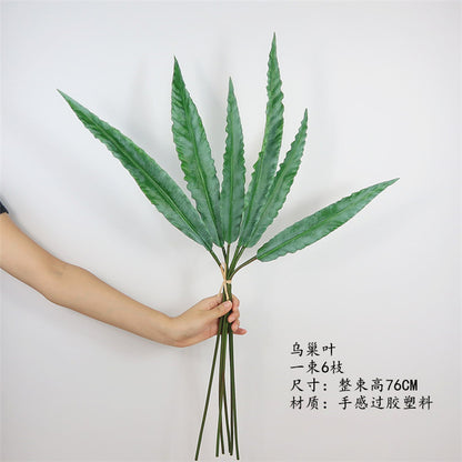 Elegant Nordic-Style Faux Peacock Leaf and Banana Leaf Plant for Office Decoration – Perfect for Weddings and Event Décor