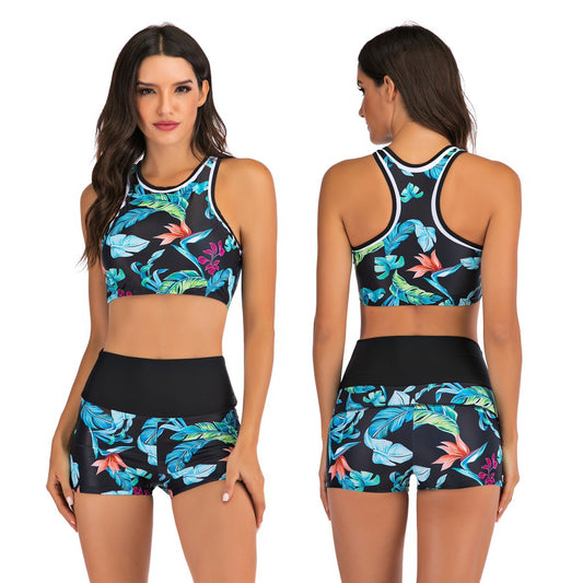 Sports Tank Top and Separate Boxer Bikini Set 7751 for Beach Days and Active Lifestyles