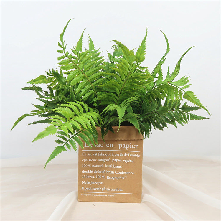 Elegant Scandinavian-Inspired Simulated Greenery - Wide Leaf Fern Wall Decor for Stunning Floral Arrangements in Weddings and Events