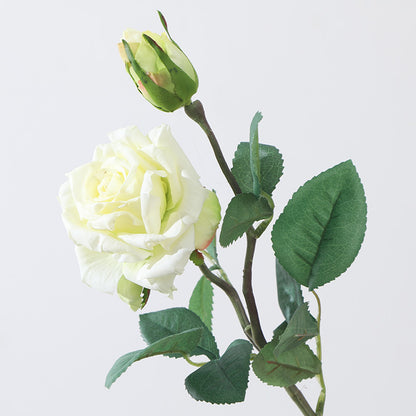 Luxurious Two-Head Rose Bouquet - Realistic Faux Flowers for Elegant Home and Hotel Decor in Living Room and Bedroom