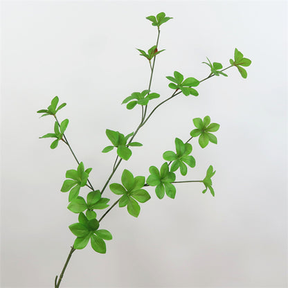 Stylish Japanese-Inspired Minimalist Hanging Clock with Lifelike Greenery - Large Seven-Star Leaf Decorative Plant for Home Décor & Elegant Living Room Showcase