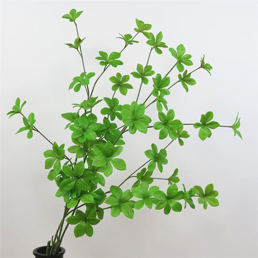 Stylish Japanese-Inspired Minimalist Hanging Clock with Lifelike Greenery - Large Seven-Star Leaf Decorative Plant for Home Décor & Elegant Living Room Showcase