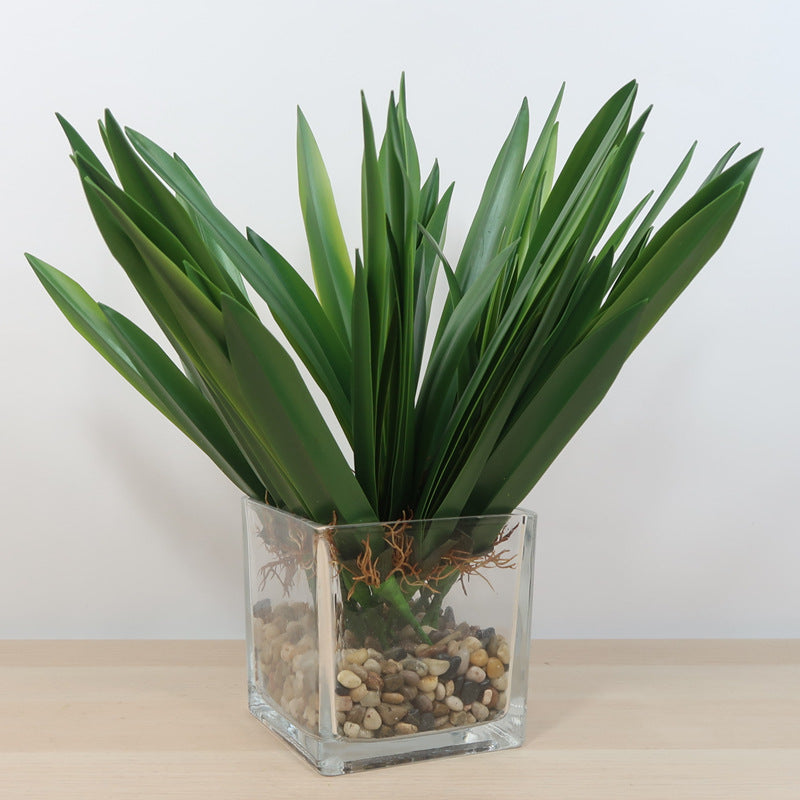 High-Quality Realistic Faux Orchid Leaves - Lifelike Butterfly Orchid Leaf Potted Plant for Stunning Wall Decoration and Home Aesthetics