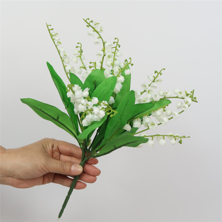 Elegant Single Stem Lily of the Valley Bouquet for Brides - Handmade DIY Floral Decor, Perfect for Home Table Arrangements and Special Events - Stylish Plastic Faux Flowers